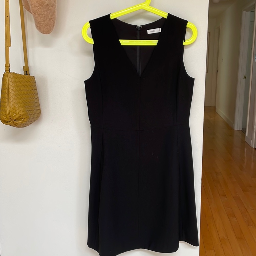 Vince v neck black dress